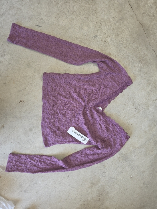 No Boundaries Tops - NWT No Boundaries Purple Lace Long Sleeve V-Neck Top | Women's Small (4–6)
